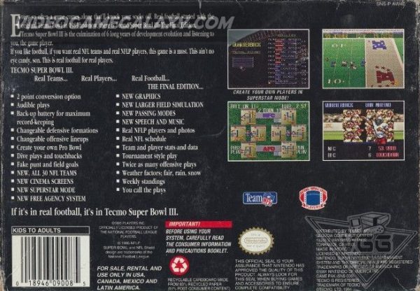 Tecmo Super Bowl III - Final Edition (V1) - Image 2